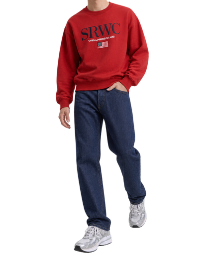 Nautical Embroidered Crewneck - Ruby/Navy