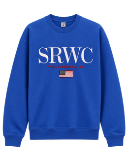 Nautical Embroidered Crewneck - Team Blue/White