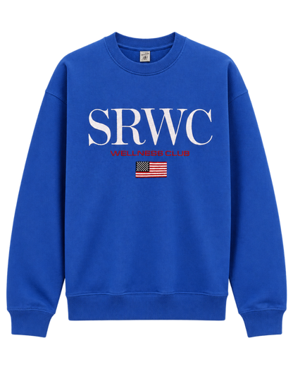 Nautical Embroidered Crewneck - Team Blue/White