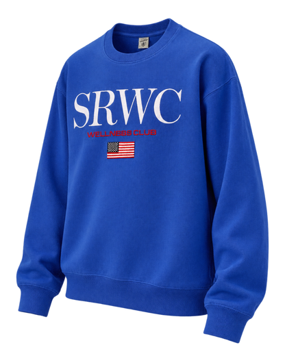 Nautical Embroidered Crewneck - Team Blue/White