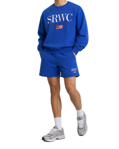 Nautical Embroidered Crewneck - Team Blue/White
