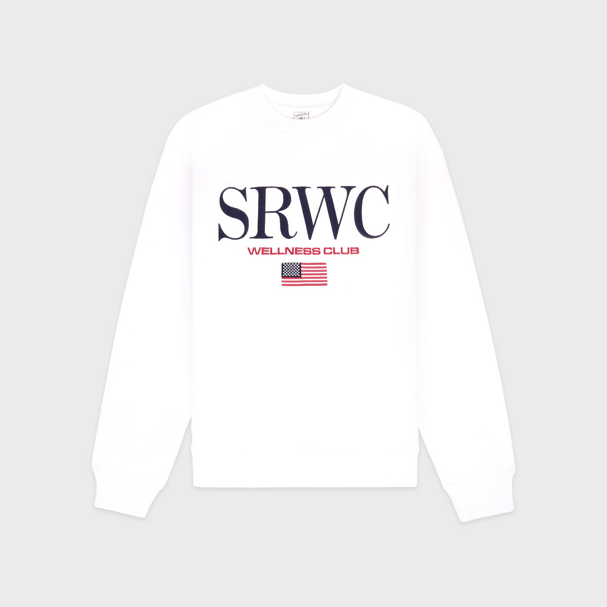 Nautical Embroidered Crewneck - White/Navy/Ruby