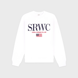 Nautical Embroidered Crewneck - White/Navy/Ruby