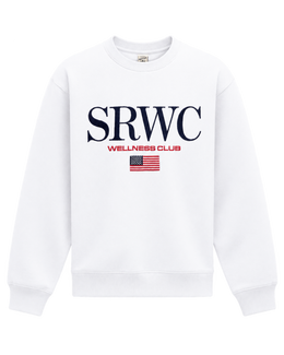 Nautical Embroidered Crewneck - White/Navy/Ruby