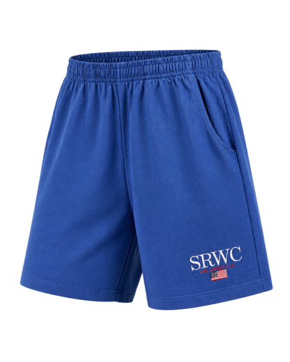 Nautical Embroidered Gym Short - Team Blue/White