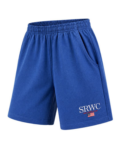 Nautical Embroidered Gym Short - Team Blue/White