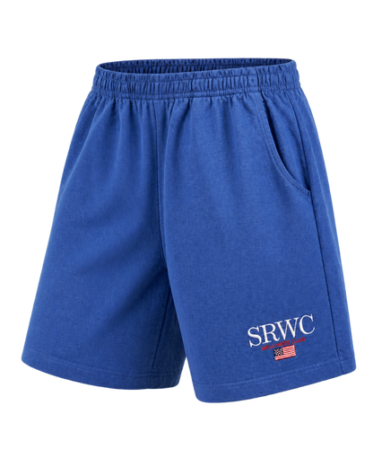 Nautical Embroidered Gym Short - Team Blue/White
