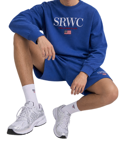 Nautical Embroidered Gym Short - Team Blue/White