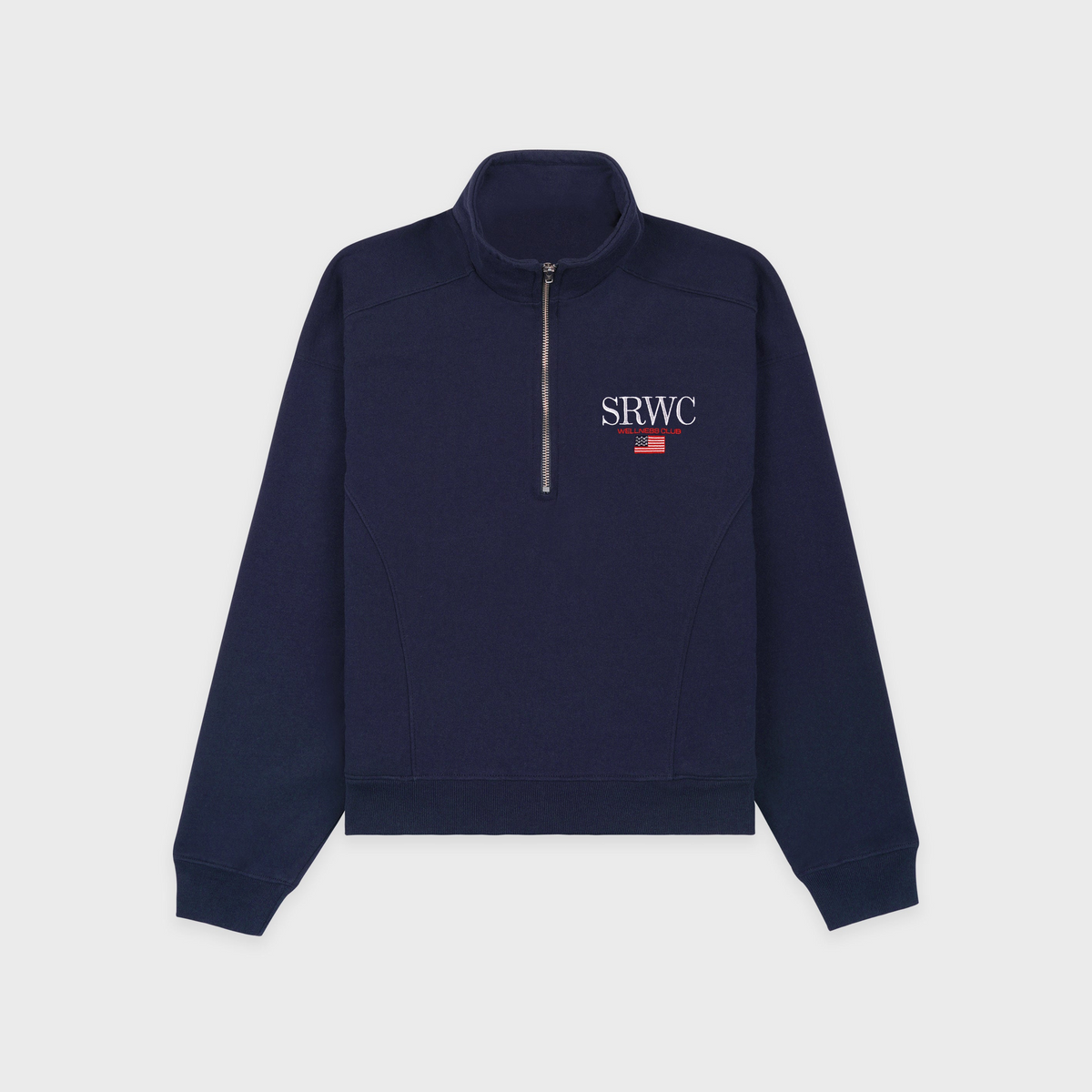 Nautical Embroidered Quarter Zip - Navy