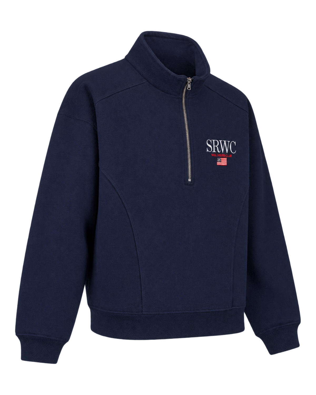 Nautical Embroidered Quarter Zip - Navy