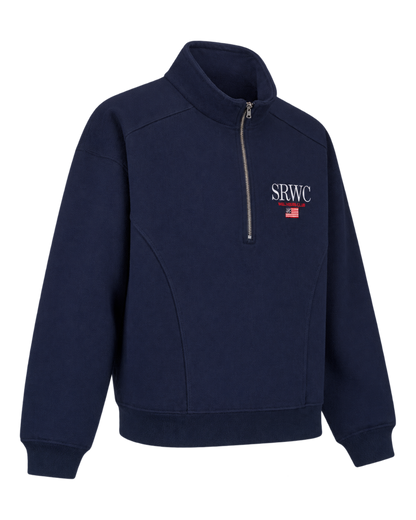 Nautical Embroidered Quarter Zip - Navy