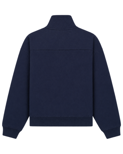 Nautical Embroidered Quarter Zip - Navy