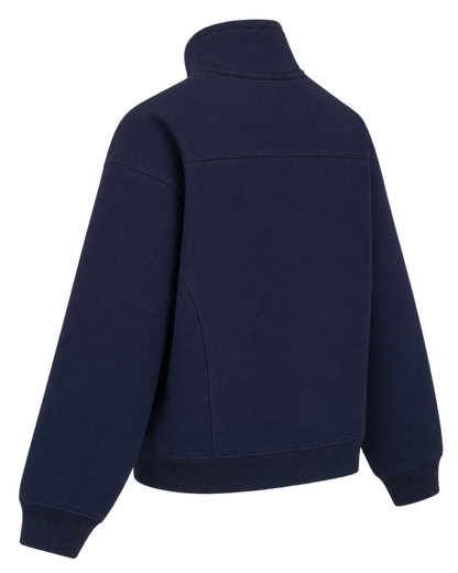 Nautical Embroidered Quarter Zip - Navy
