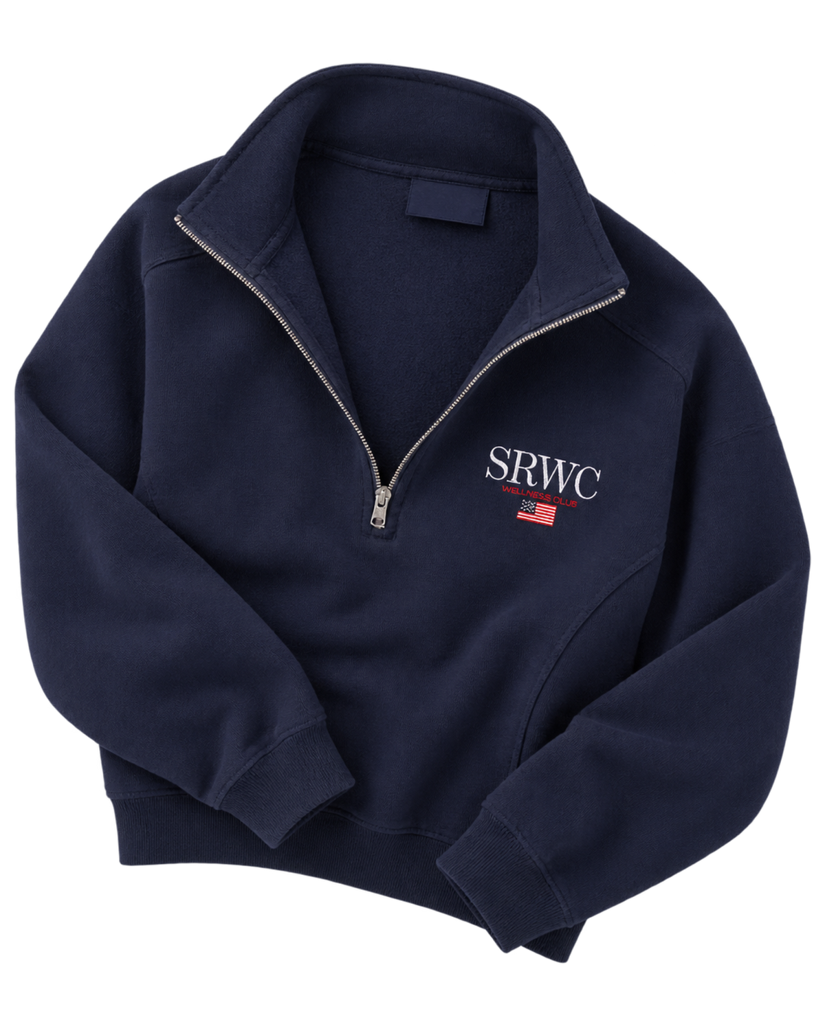 Nautical Embroidered Quarter Zip - Navy