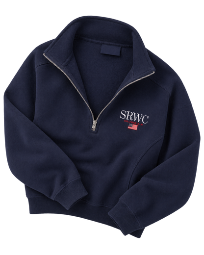 Nautical Embroidered Quarter Zip - Navy