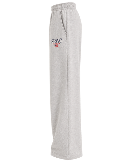 Nautical Embroidered Wide Sweatpant - Heather Gray