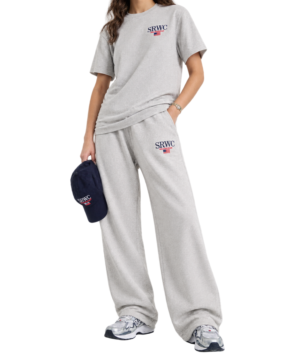 Nautical Embroidered Wide Sweatpant - Heather Gray