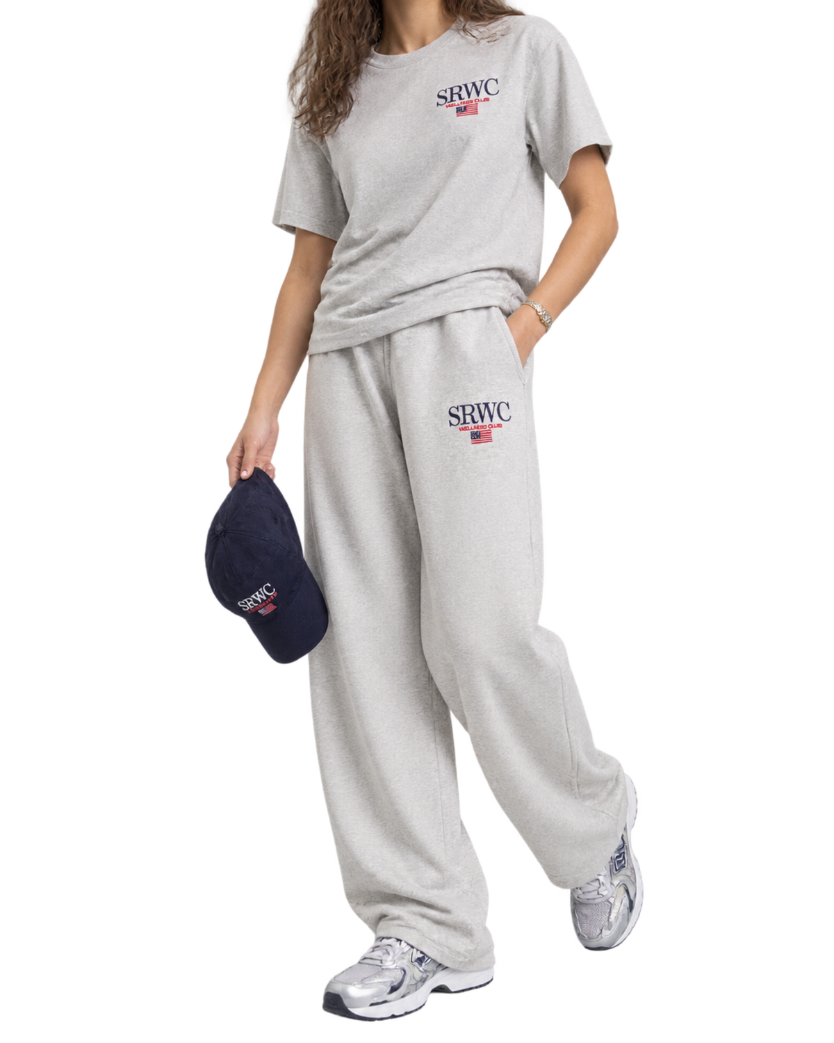 Nautical Embroidered Wide Sweatpant - Heather Gray