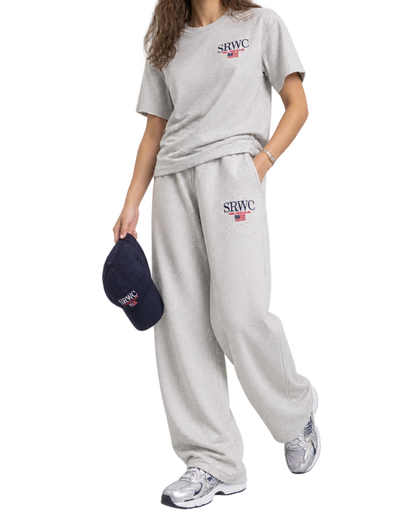 Nautical Embroidered Wide Sweatpant - Heather Gray