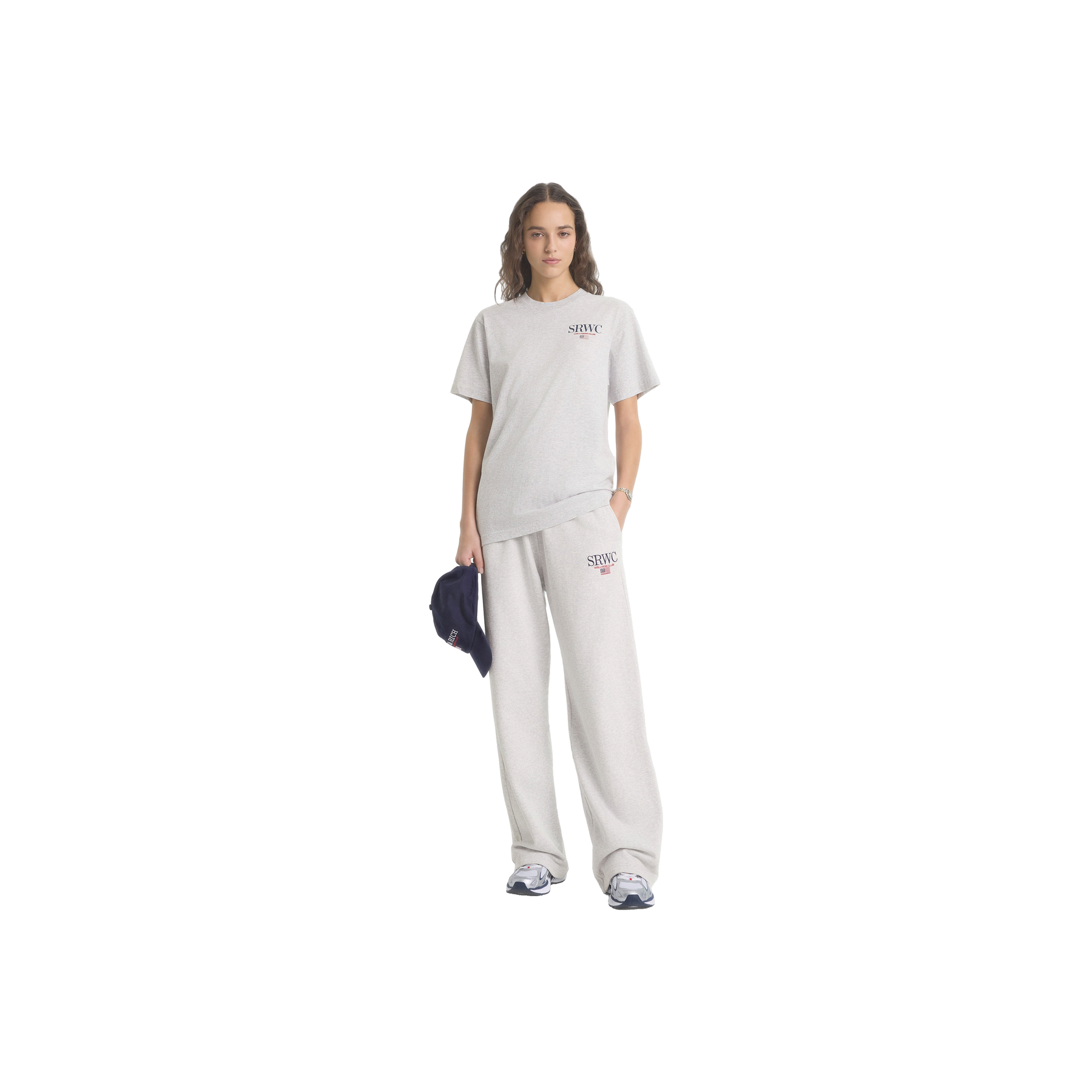 Nautical Embroidered Wide Sweatpant - Heather Gray