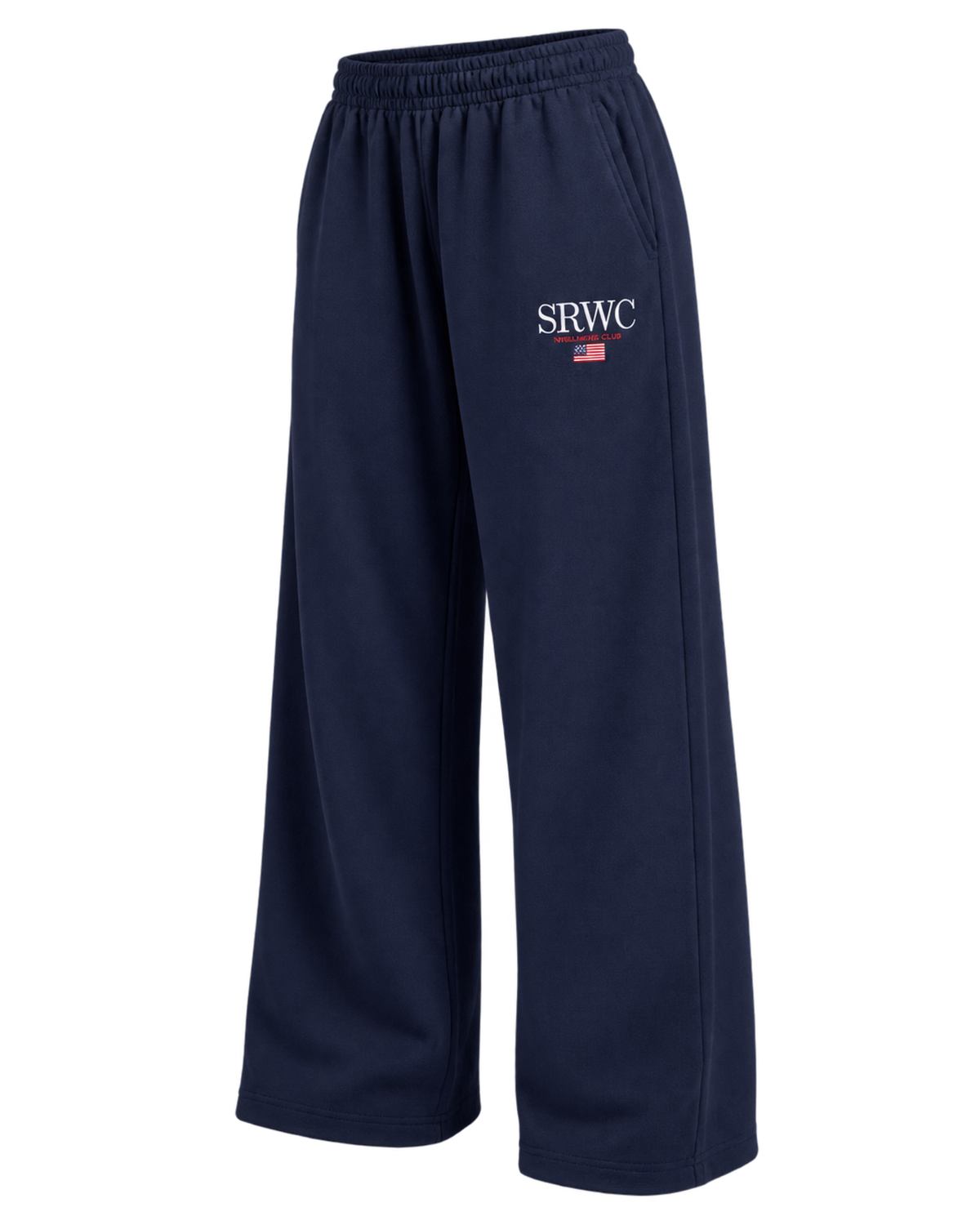 Nautical Embroidered Wide Sweatpant - Navy/White