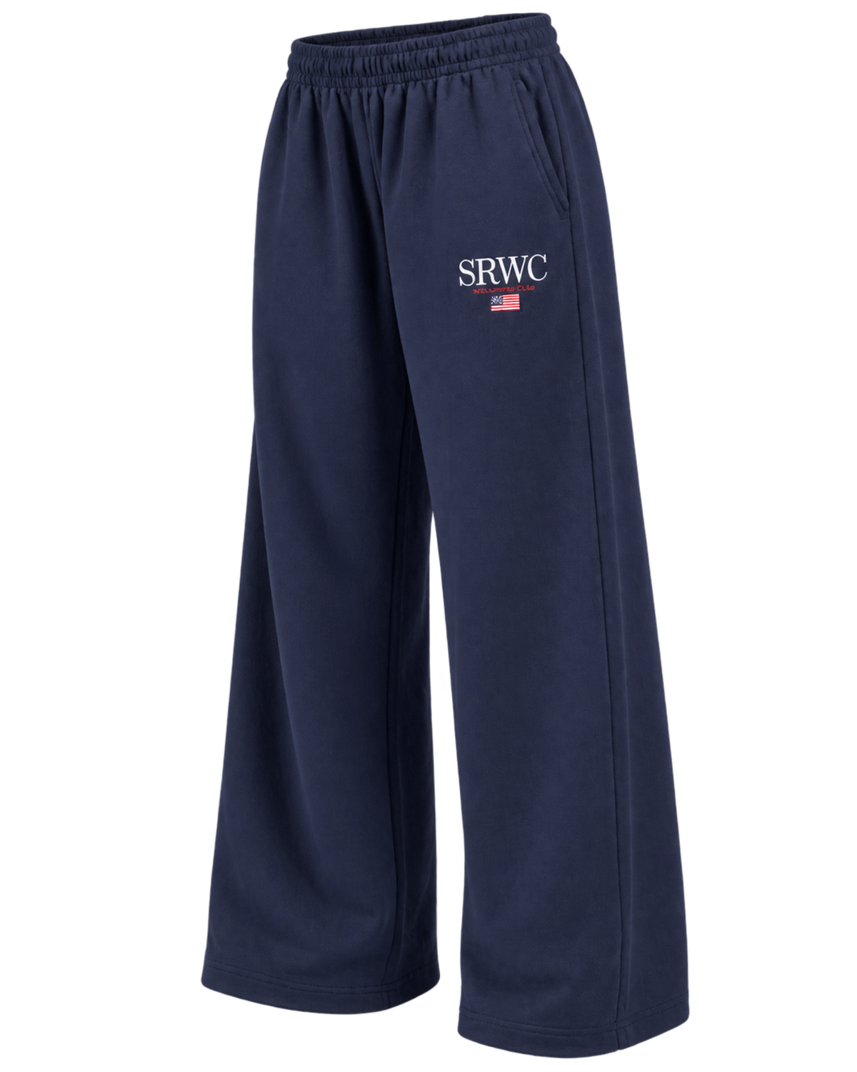 Nautical Embroidered Wide Sweatpant - Navy/White