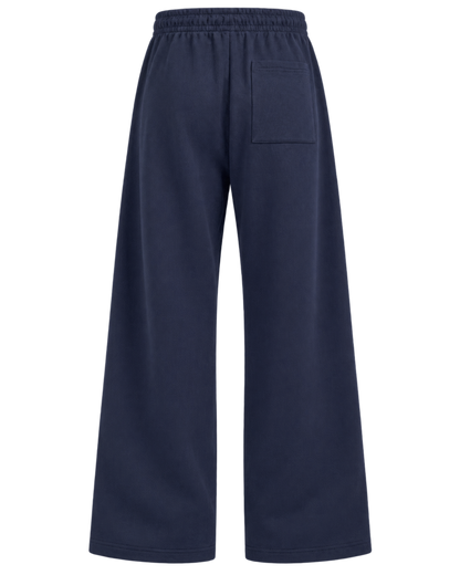 Nautical Embroidered Wide Sweatpant - Navy/White