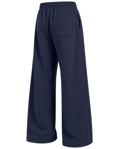 Nautical Embroidered Wide Sweatpant - Navy/White