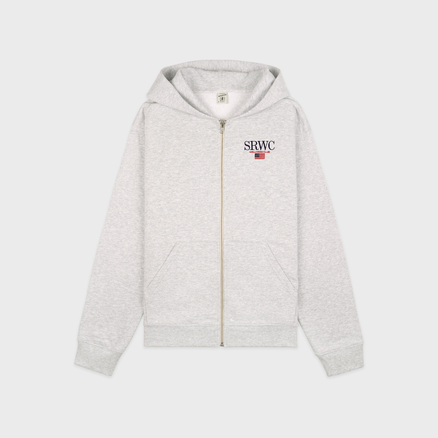 Nautical Embroidered Zip Hoodie - Heather Gray/Navy