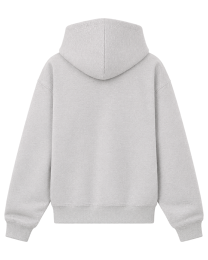 Nautical Embroidered Zip Hoodie - Heather Gray/Navy