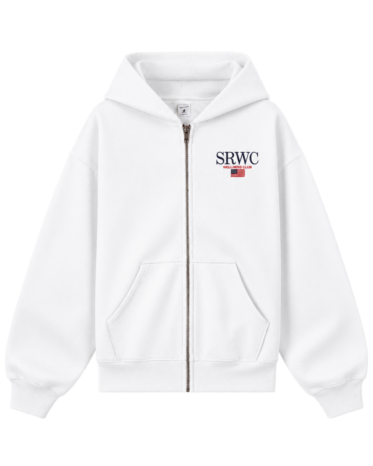 Nautical Embroidered Zip Hoodie - White