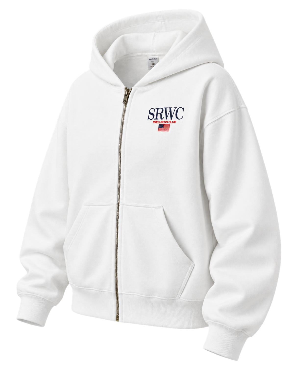 Nautical Embroidered Zip Hoodie - White