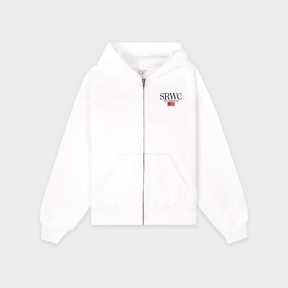 Nautical Embroidered Zip Hoodie - White