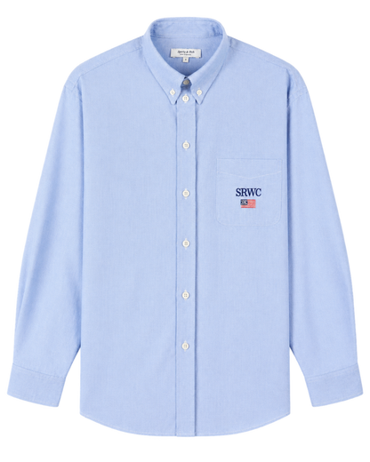 Nautical Oversized Oxford Shirt - Blue