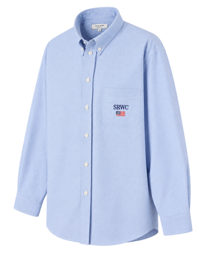 Nautical Oversized Oxford Shirt - Blue