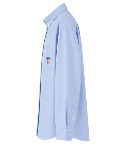 Nautical Oversized Oxford Shirt - Blue