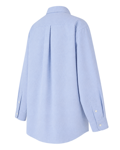 Nautical Oversized Oxford Shirt - Blue