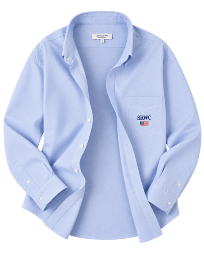 Nautical Oversized Oxford Shirt - Blue