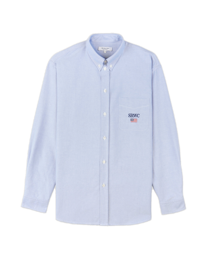 Nautical Oversized Oxford Shirt - Blue