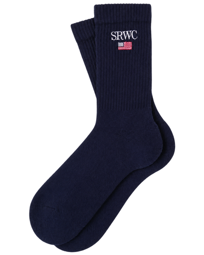 Nautical Socks - Navy/White/Ruby