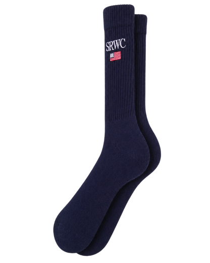 Nautical Socks - Navy/White/Ruby