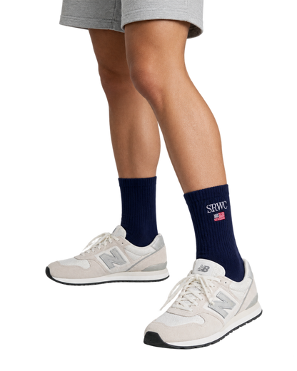 Nautical Socks - Navy/White/Ruby