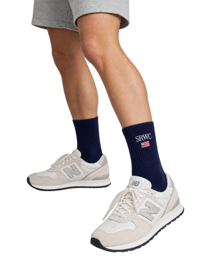 Nautical Socks - Navy/White/Ruby