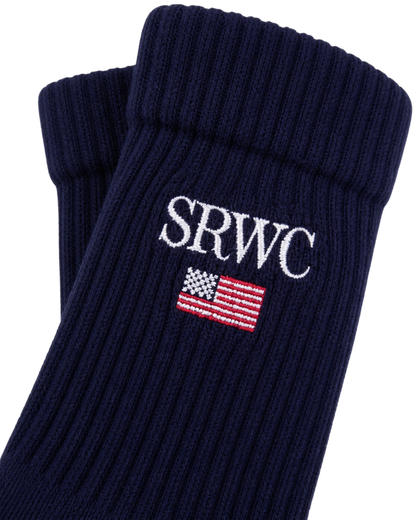 Nautical Socks - Navy/White/Ruby