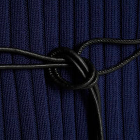 Navy Belted Knit ribbed tank top