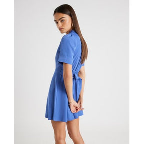 Navy Chain Detail Skater Mini Dress