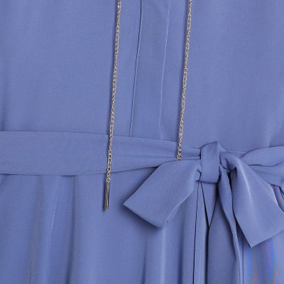 Navy Chain Detail Skater Mini Dress