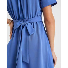 Navy Chain Detail Skater Mini Dress