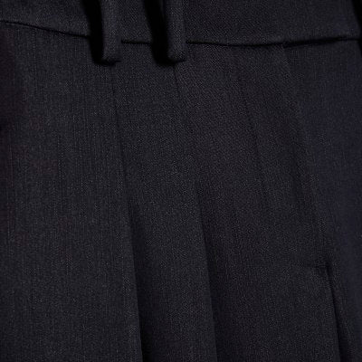 Navy Denim Look Wide Leg Trousers