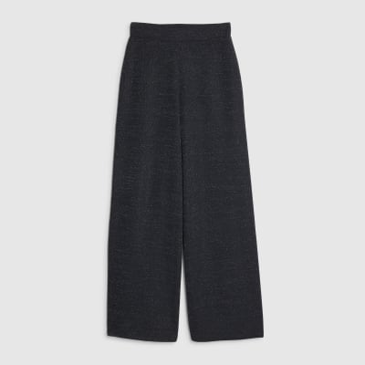 Navy Glitter Wide Leg Trousers